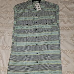 Women's Cruel Western, Arena Fit-Green Yellow and Black Striped Shirt